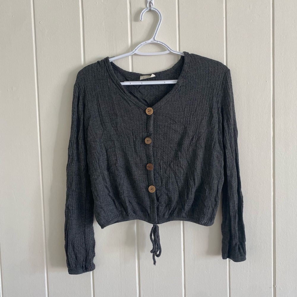Free Kisses Front-Tie Long Sleeve